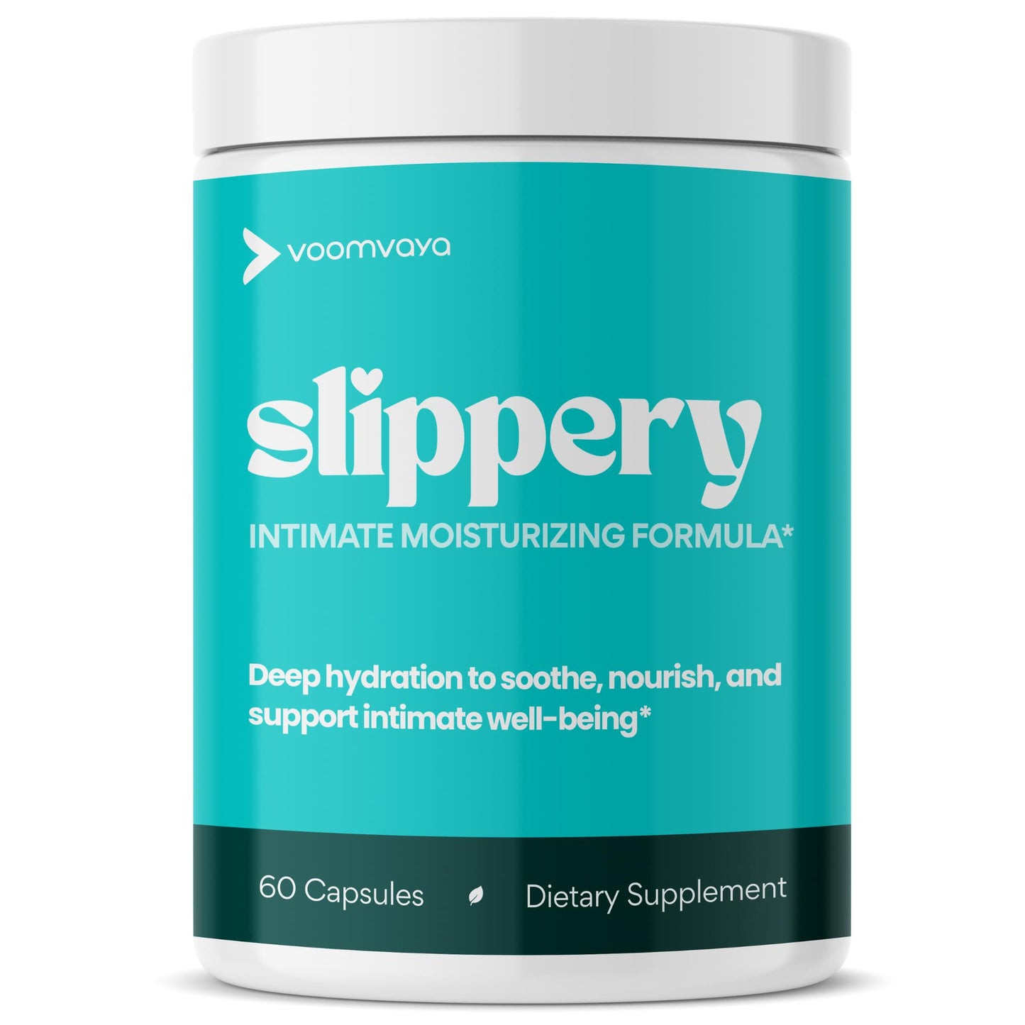 VoomVaya Slippery – Feminine Dryness Relief for Women Over 40 – with Slippery Elm for Women to Promote Moisture – 60 Capsules