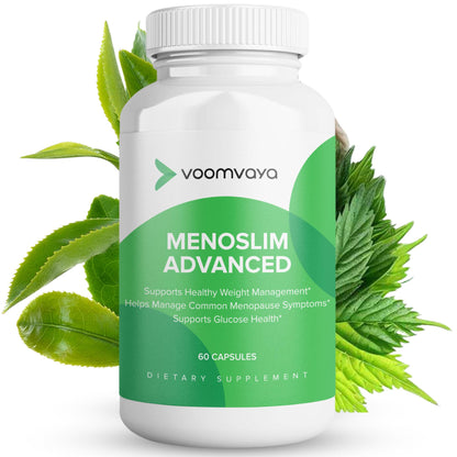 VoomVaya MenoSlim Advanced - Menopause Weight Loss for Women - Menopause & Perimenopause Supplements for Women - Estrogen Supplement & Menopause Relief for Hot Flashes, Bloating, Energy - 60 Capsules